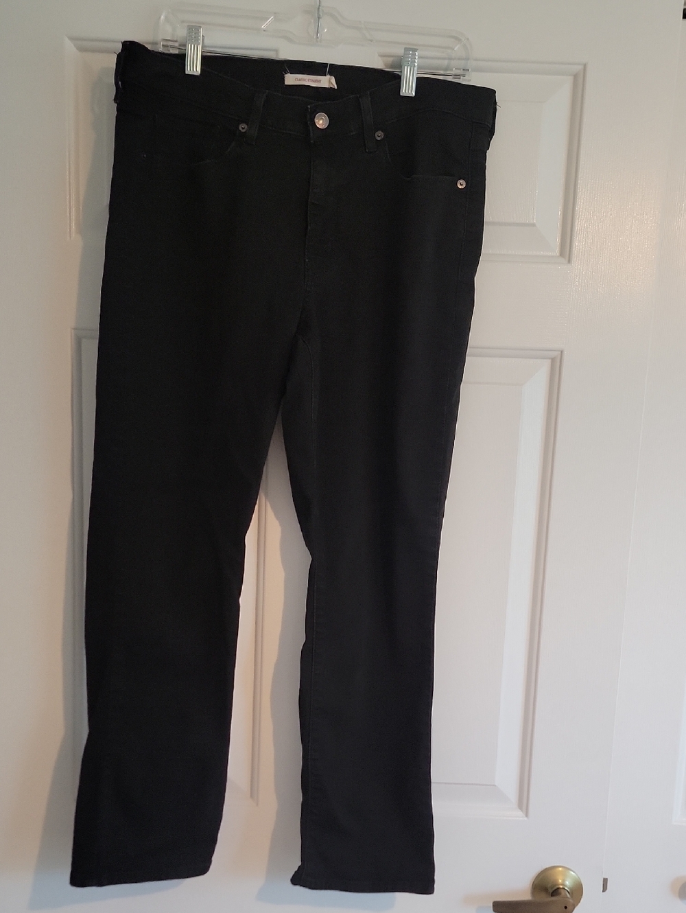 Levi's Classic Straight Leg Jeans in Black, Size 14 S